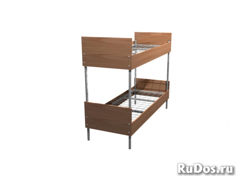 Долговечные кровати металлические с ДСП изображение 6