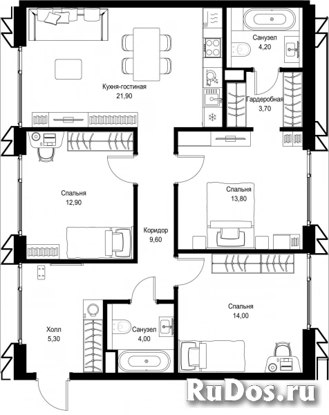 Продам 3 комнатную квартиру 89.4 м2 фотка