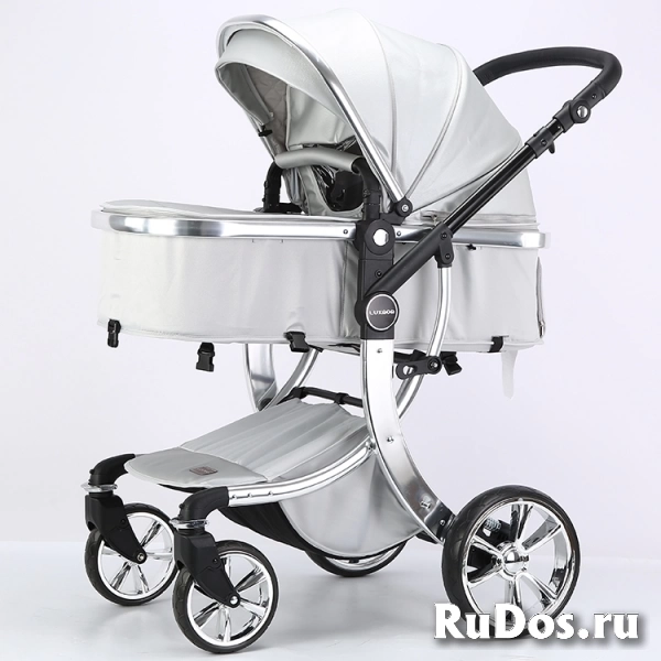 Коляска детская luxmom 608 экокожа для новорожденных фотка