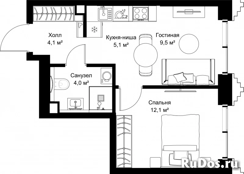 Продам 1 комнатную квартиру 34.8 м2 фотка