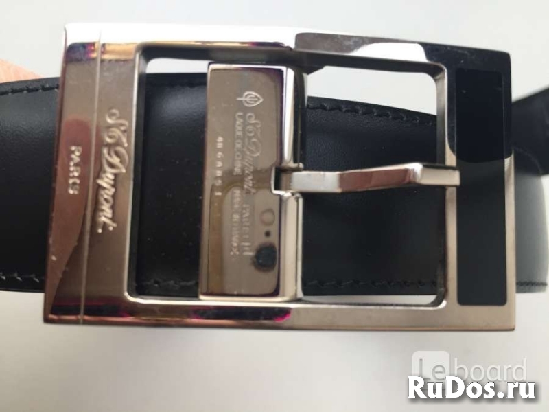 Ремень мужской dupont франция кожа черный кожаный металл под плат изображение 6