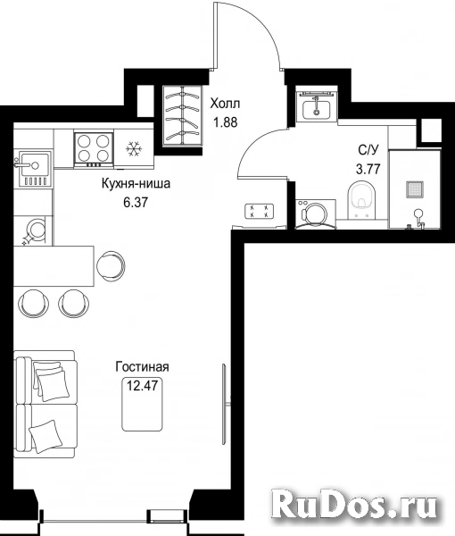 Продам 1 комнатную квартиру 24.49 м2 фотка