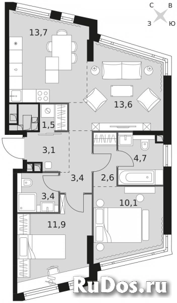 Продам 3 комнатную квартиру 68 м2 фотка