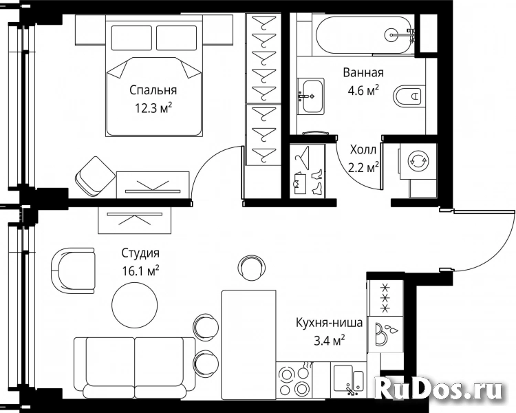 Продам 1 комнатную квартиру 38.6 м2 фотка