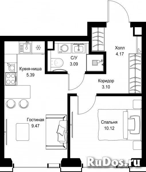 Продам 1 комнатную квартиру 35.34 м2 фотка