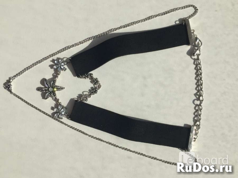 Колье чокер бижутерия украшение стразы сваровски swarovski криста изображение 3