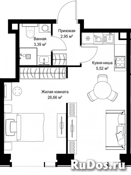 Продам 1 комнатную квартиру 38.52 м2 фотка