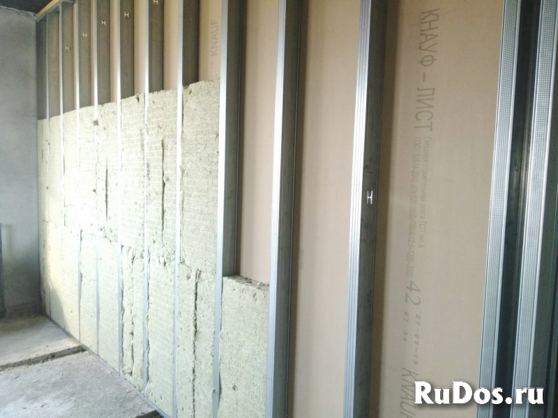 Монтаж ГКЛ на стены, потолки. Монтаж перегородки  в Красноярске изображение 5