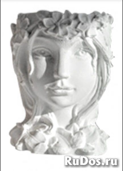 Изделия из гипса ручная работа Кашпо девочка с цветами фото