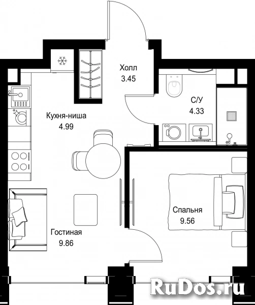 Продам 1 комнатную квартиру 32.19 м2 фотка