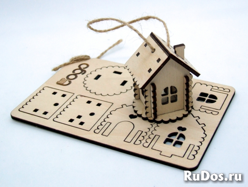 Деревянная Открытка-Сувенир "ДОМИК" фото