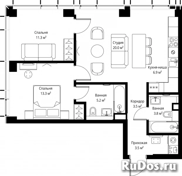 Продам 2 комнатную квартиру 67.5 м2 фотка