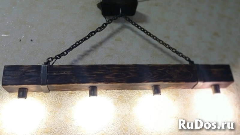 Люстра потолочная из дерева, в стиле лофт фотка