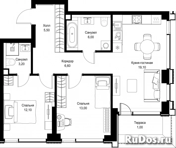 Продам 2 комнатную квартиру 66.5 м2 фотка