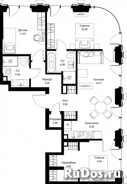 Продам 3 комнатную квартиру 83.58 м2 фотка