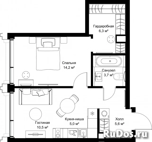 Продам 1 комнатную квартиру 45.3 м2 фотка