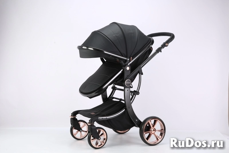 Коляска детская luxmom 608 экокожа для новорожденных изображение 5