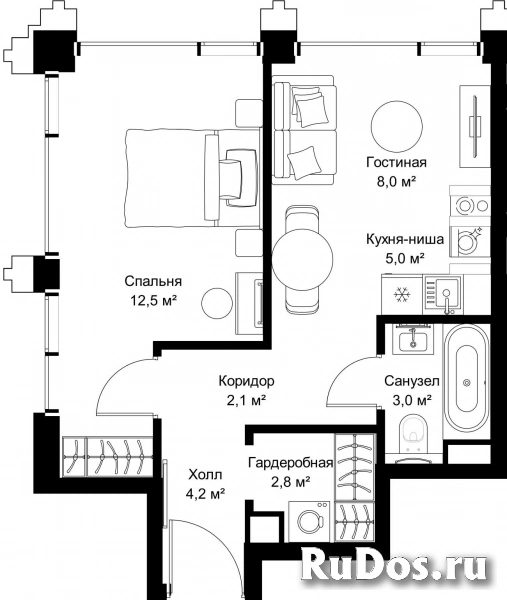 Продам 1 комнатную квартиру 40.4 м2 фотка