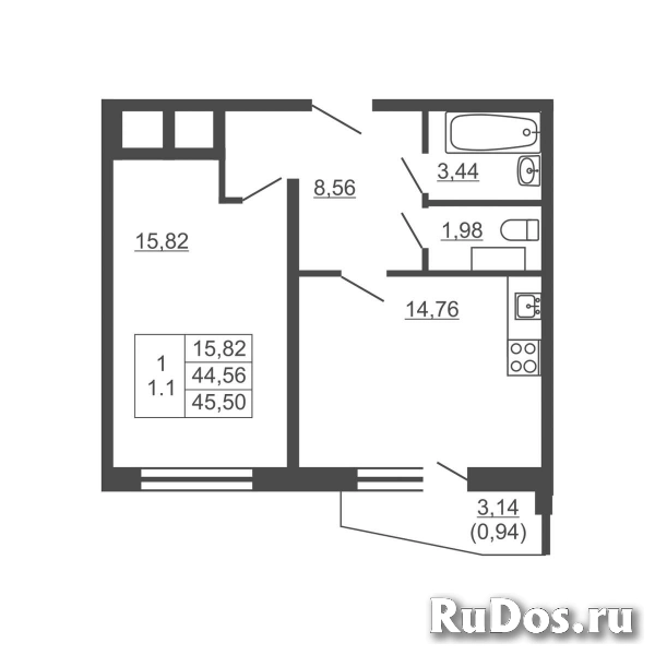 Продам 1 комнатную квартиру 45 м2 фото