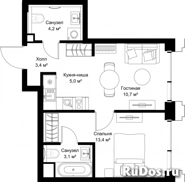Продам 1 комнатную квартиру 39.8 м2 фотка