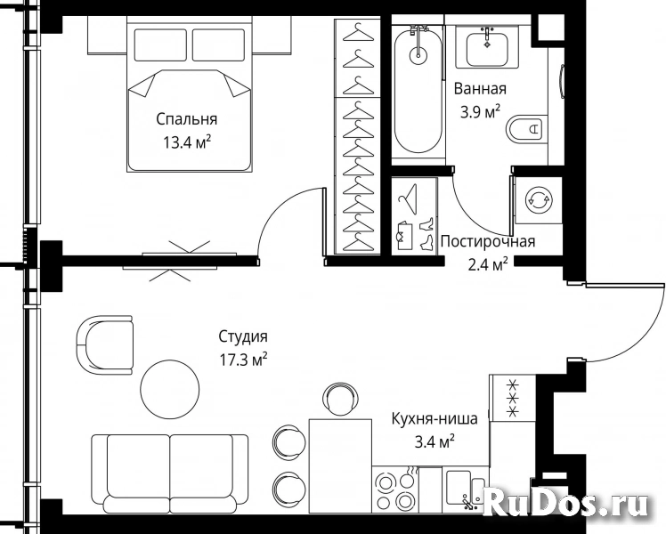 Продам 1 комнатную квартиру 40.4 м2 фотка