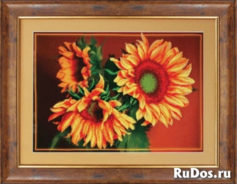 Вышивка бисером, набор Б-574, радужные подсолнухи фото