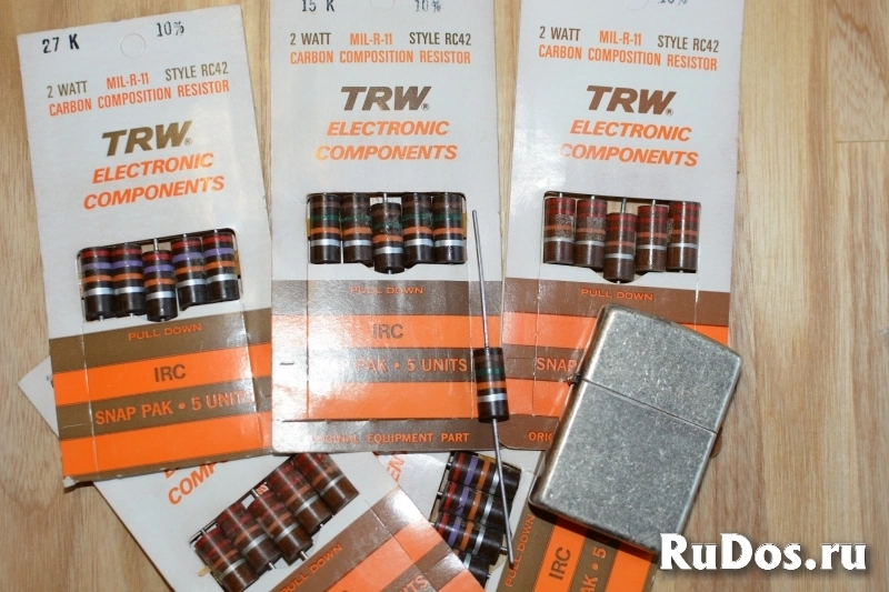 Резисторы углеродистые (карбоновые) Allen Bradley и TRW, винтаж изображение 3