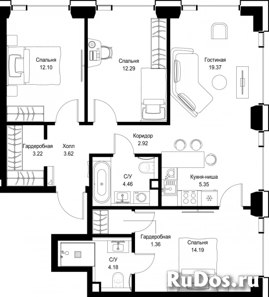 Продам 3 комнатную квартиру 83.06 м2 фотка