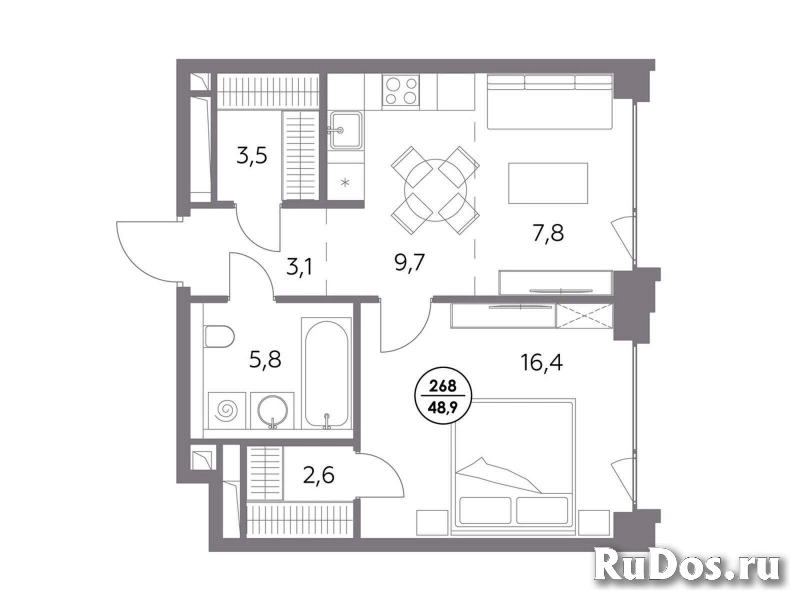Продам 1 комнатную квартиру 48.9 м2 изображение 3