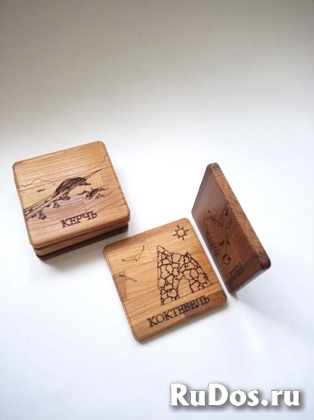 подставки под кружки из беленого дуба изображение 5