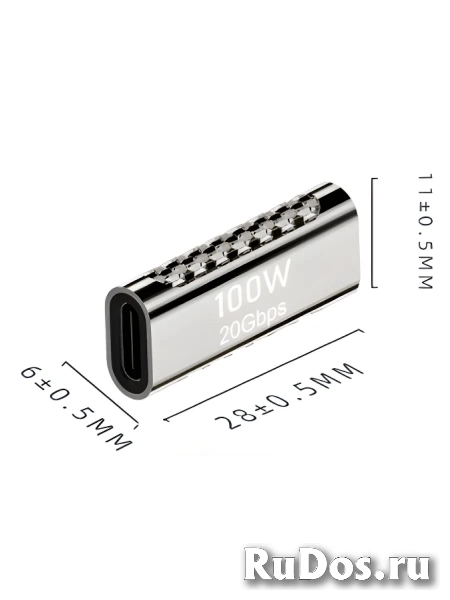 Переходник Type-C двухсторонний мама-мама серебро изображение 5