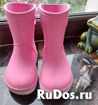 CROCS Непромокаемые сапоги детские Crocband Boot , цвет розовый, размер 24 / 7 . изображение 4