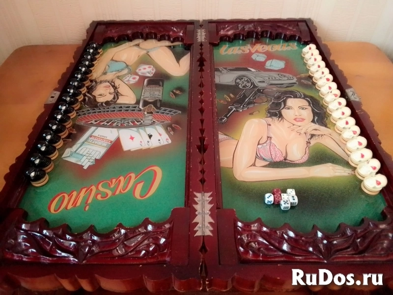 Нарды ручной работы из натурального дерева. изображение 7