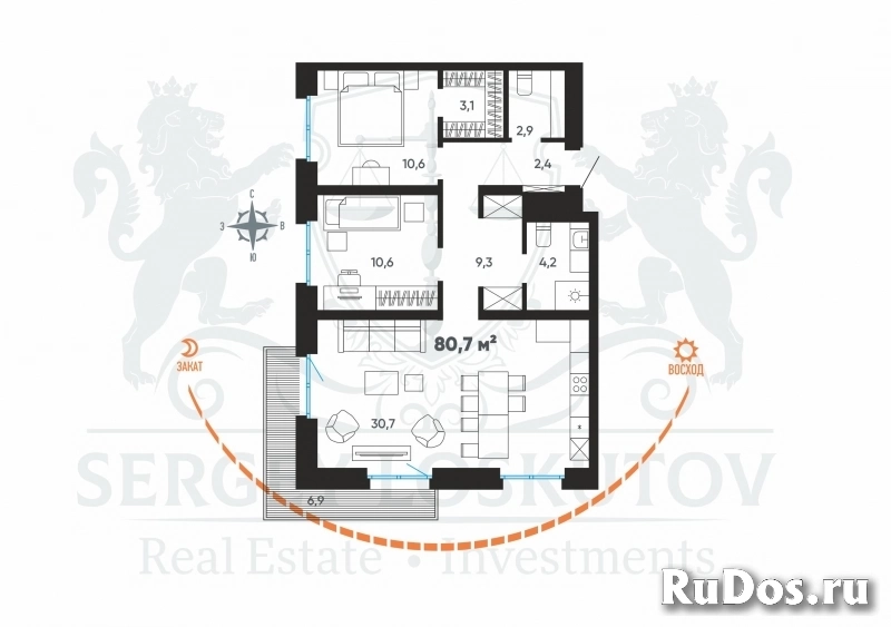 Продам 2 комнатную квартиру 81 м2 изображение 3