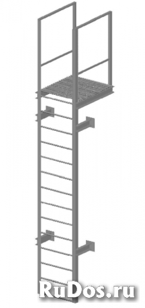 Вертикальная пожарная лестница с выходом на кровлю здания изображение 5