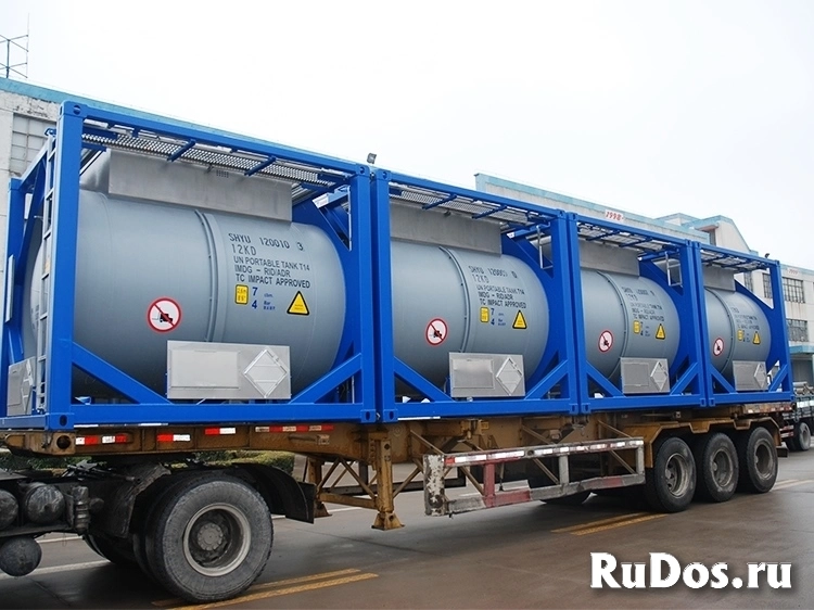 Танк-контейнер тип Т14 объём 7м3, для перевозки серной кислоты. изображение 6