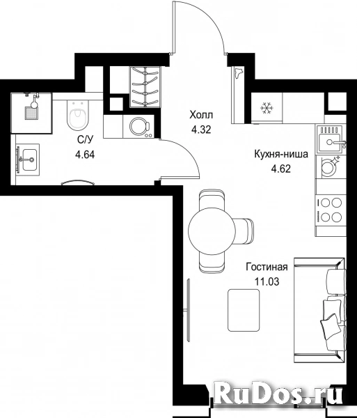 Продам 1 комнатную квартиру 24.61 м2 фотка