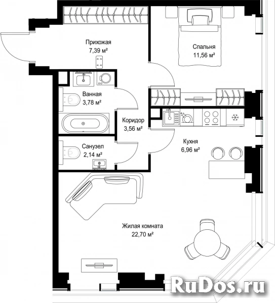 Продам 2 комнатную квартиру 58.09 м2 фотка