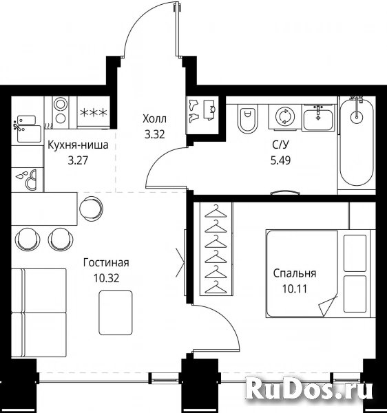 Продам 1 комнатную квартиру 32.51 м2 фотка