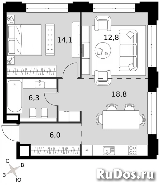 Продам 2 комнатную квартиру 58 м2 фотка