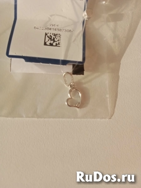 Кулон подвеска сердце 585 Золотой бриллиант серебро серебряный изображение 8