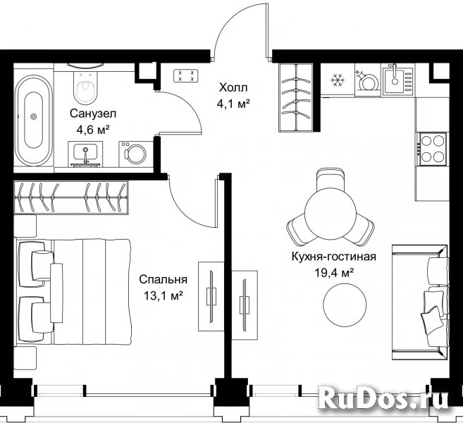 Продам 1 комнатную квартиру 41.2 м2 фотка