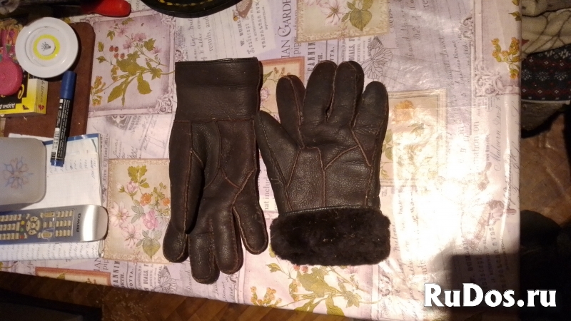 Перчатки мужские замша+мех фото