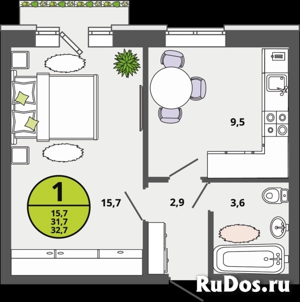 Продается однокомнатная квартира с готовым ремонтом изображение 8