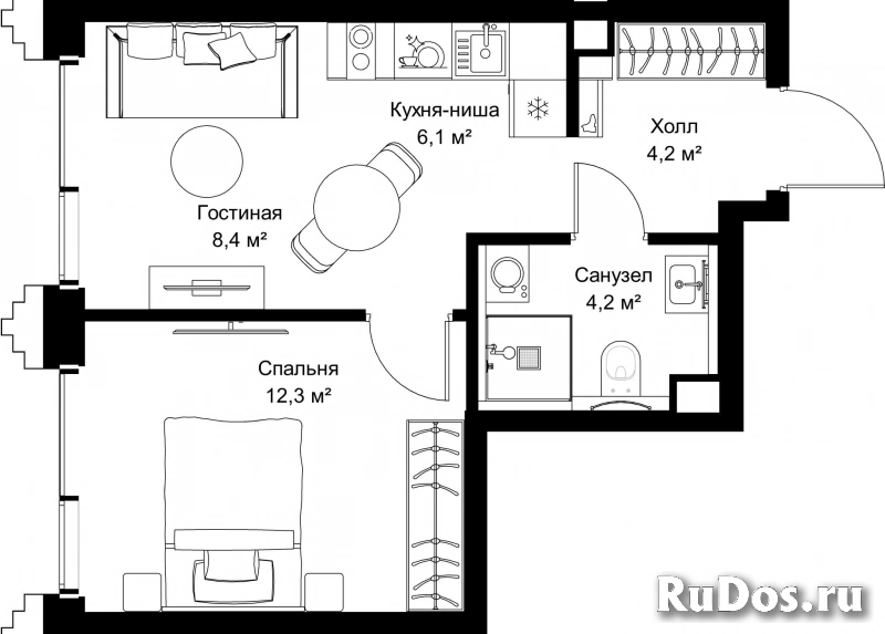 Продам 1 комнатную квартиру 35.2 м2 фотка