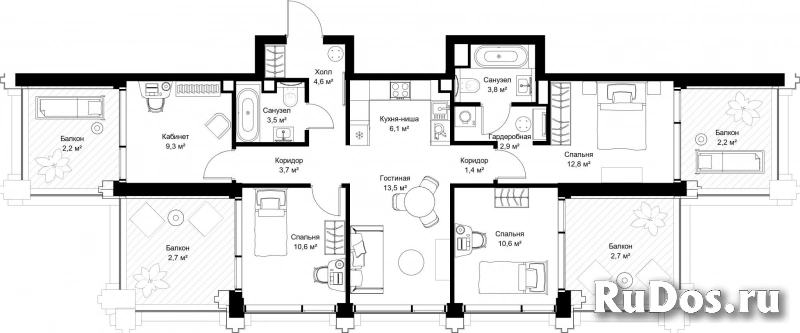 Продам 4 комнатную квартиру 92.6 м2 фотка