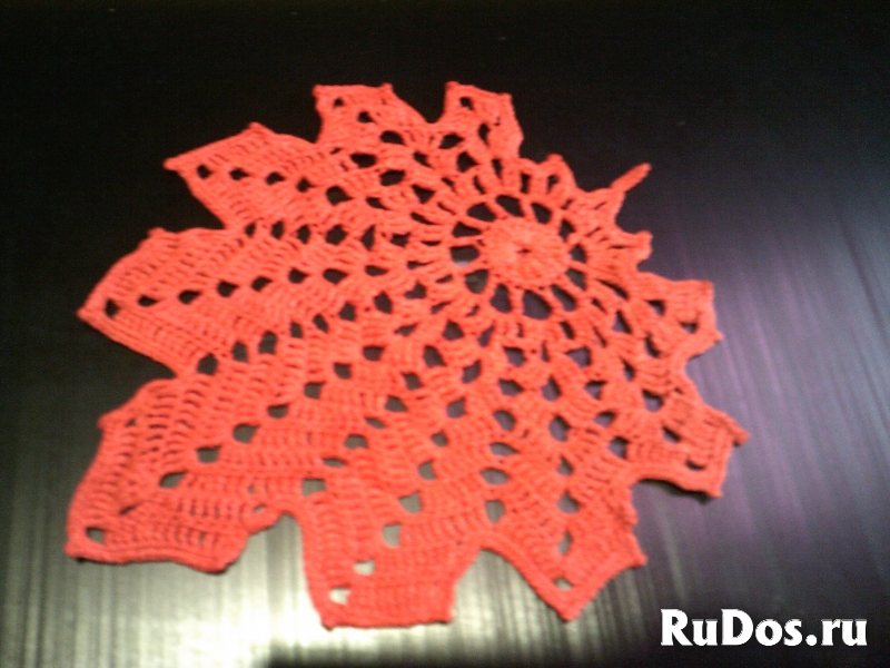 салфетка вязаная "Кленовый лист" фото