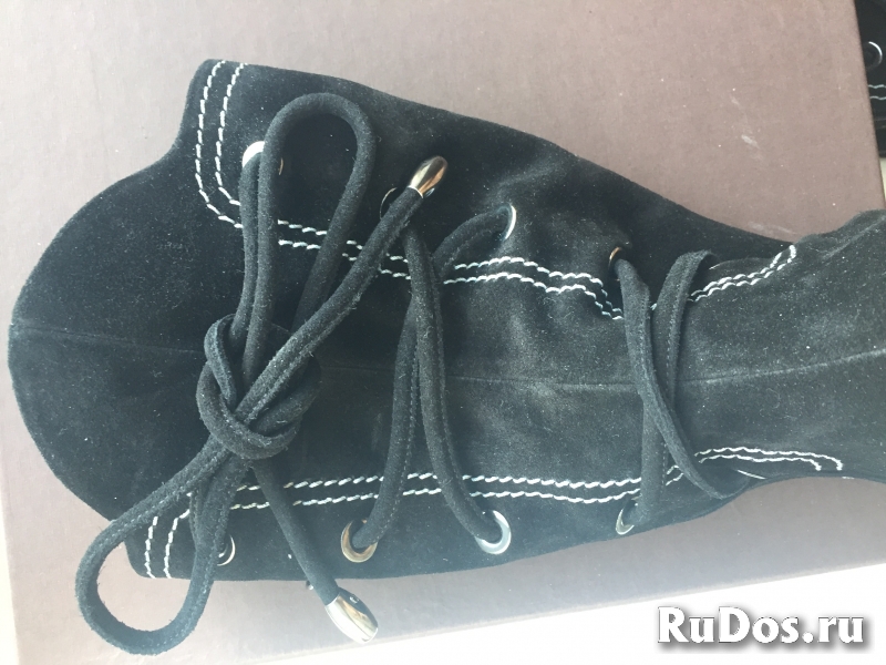 Сапоги новые vicini италия 39 размер замша черные внутри кожа пла изображение 4