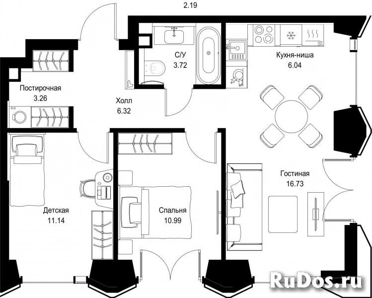 Продам 2 комнатную квартиру 58.2 м2 фотка
