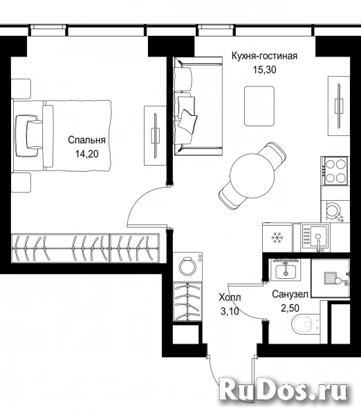 Продам 1 комнатную квартиру 35.1 м2 фотка